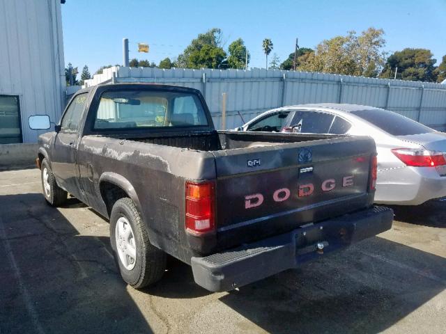 1B7GL26X9LS615001 - 1990 DODGE DAKOTA BLACK photo 3