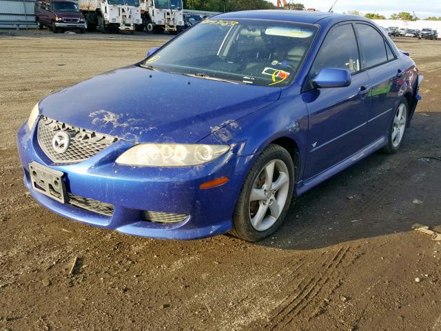 1YVHP80D755M35764 - 2005 MAZDA 6 S BLUE photo 2