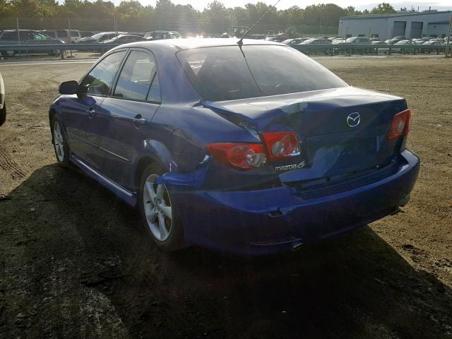 1YVHP80D755M35764 - 2005 MAZDA 6 S BLUE photo 3