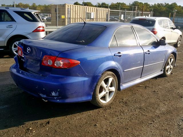 1YVHP80D755M35764 - 2005 MAZDA 6 S BLUE photo 4