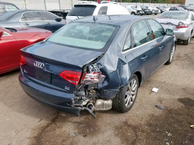 WAULK78K49N039533 - 2009 AUDI A4 3.2 QUA GRAY photo 4