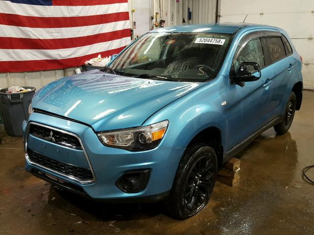 4A4AR3AUXEE020997 - 2014 MITSUBISHI OUTLANDER BLUE photo 2