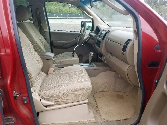 1N6AD07W37C444563 - 2007 NISSAN FRONTIER C RED photo 5