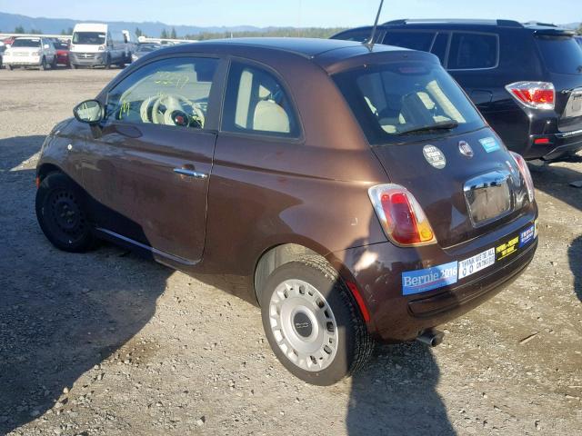 3C3CFFAR0CT237840 - 2012 FIAT 500 POP BROWN photo 3