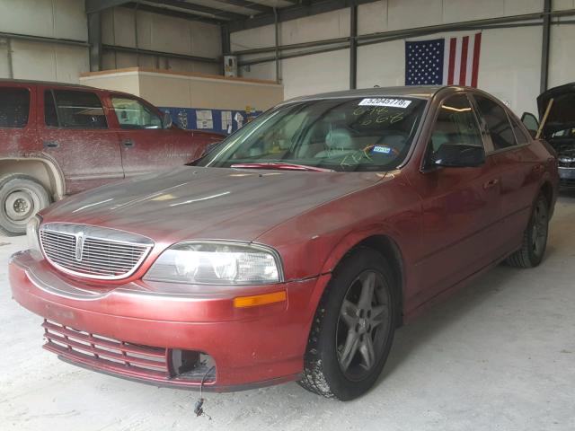 1LNHM87AX2Y698668 - 2002 LINCOLN LS RED photo 2