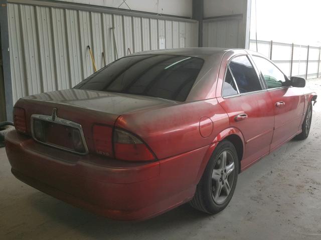 1LNHM87AX2Y698668 - 2002 LINCOLN LS RED photo 4