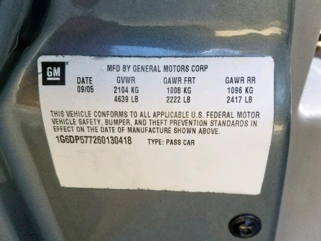 1G6DP577260130418 - 2006 CADILLAC CTS HI FEA GRAY photo 10