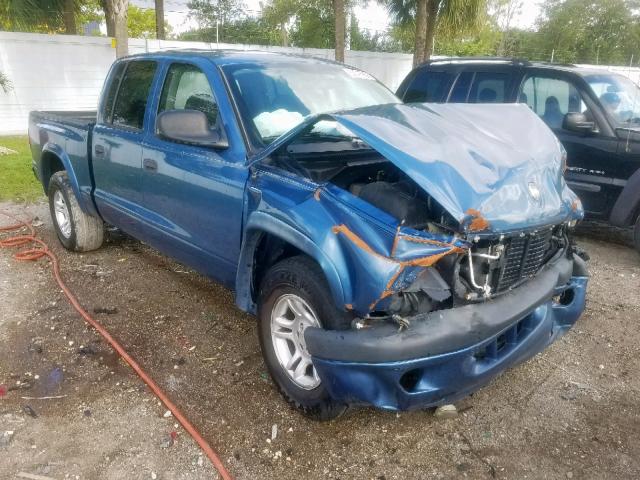 1D7HL38N64S584061 - 2004 DODGE DAKOTA QUA BLUE photo 1