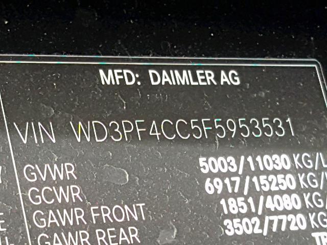 WD3PF4CC5F5953531 - 2015 MERCEDES-BENZ SPRINTER 3 BLACK photo 10