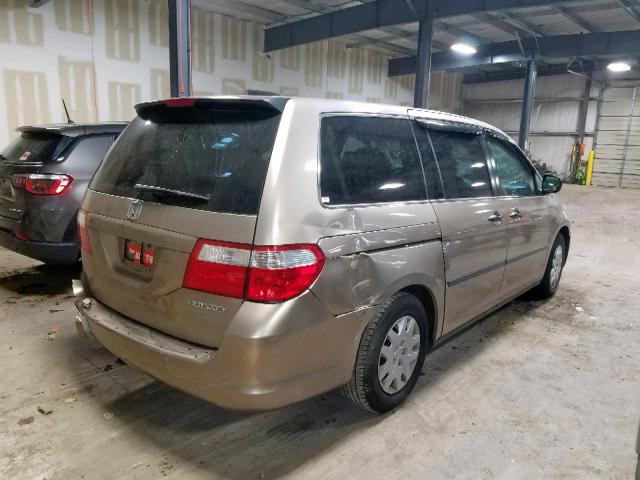 5FNRL38267B111783 - 2007 HONDA ODYSSEY LX TAN photo 4