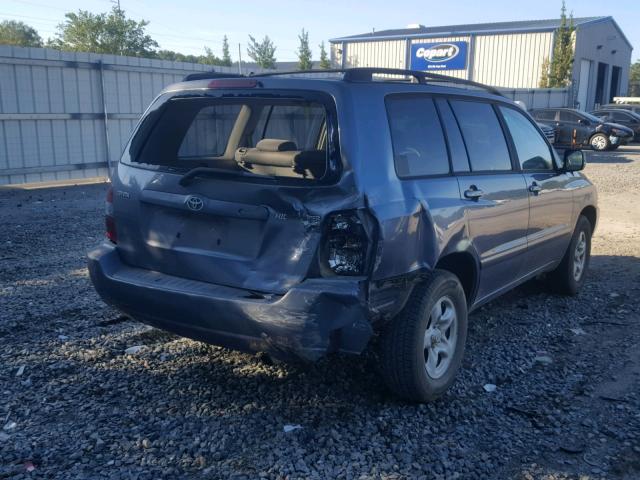 JTEGD21A960152451 - 2006 TOYOTA HIGHLANDER BLUE photo 4