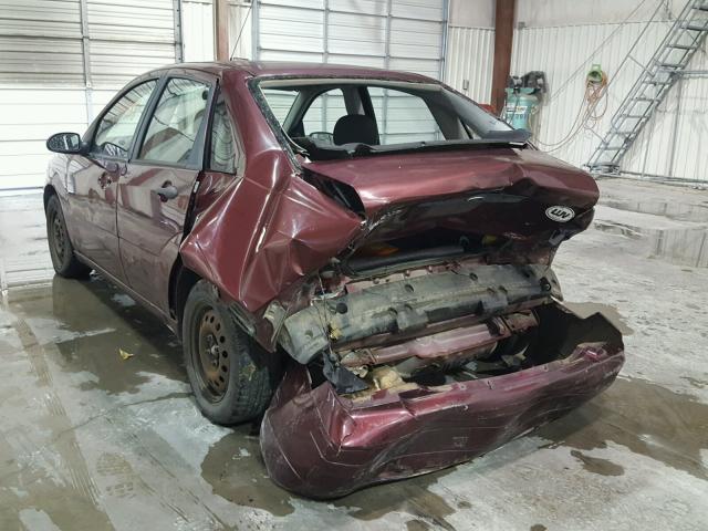 1FAFP34N67W148728 - 2007 FORD FOCUS ZX4 MAROON photo 3