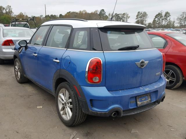 WMWZC5C55DWM15379 - 2013 MINI COOPER S C BLUE photo 3