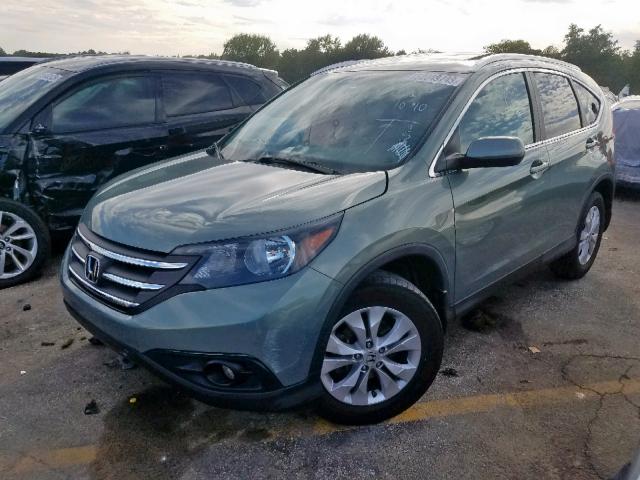 2HKRM3H78CH513597 - 2012 HONDA CR-V EXL GREEN photo 2