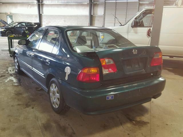 2HGEJ6618YH514595 - 2000 HONDA CIVIC BASE GREEN photo 3