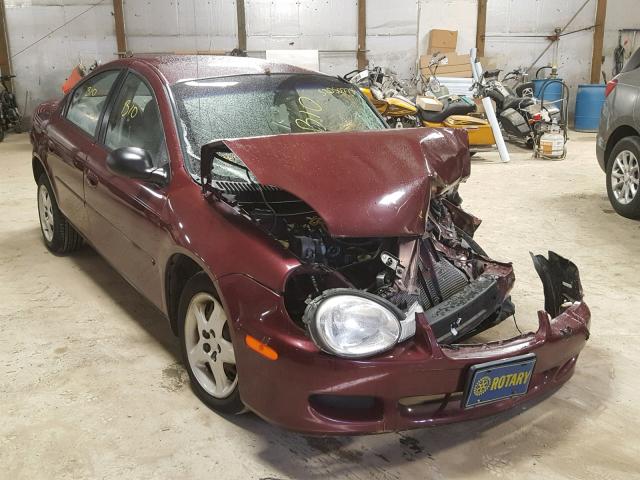 1B3ES46C92D505119 - 2002 DODGE NEON SE MAROON photo 1