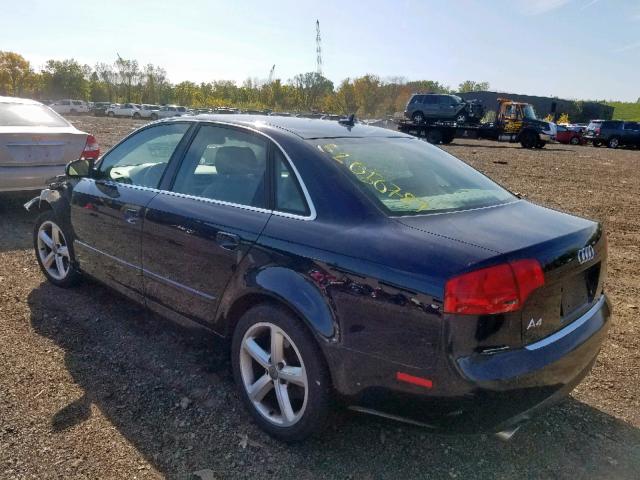 WAUDH78E27A245645 - 2007 AUDI A4 3.2 QUA BLACK photo 3