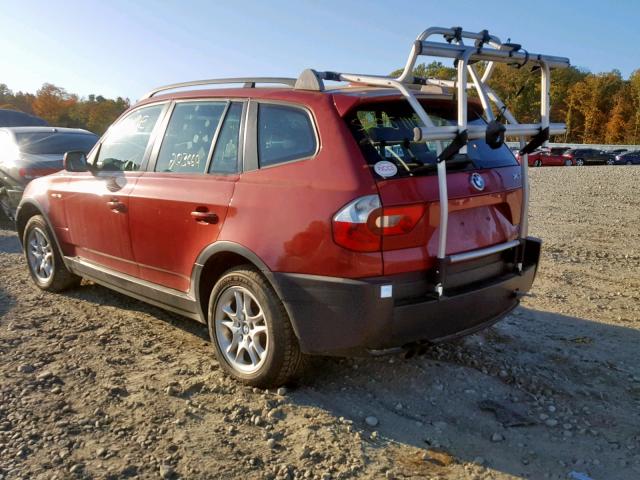 WBXPA73424WA77965 - 2004 BMW X3 2.5I RED photo 3