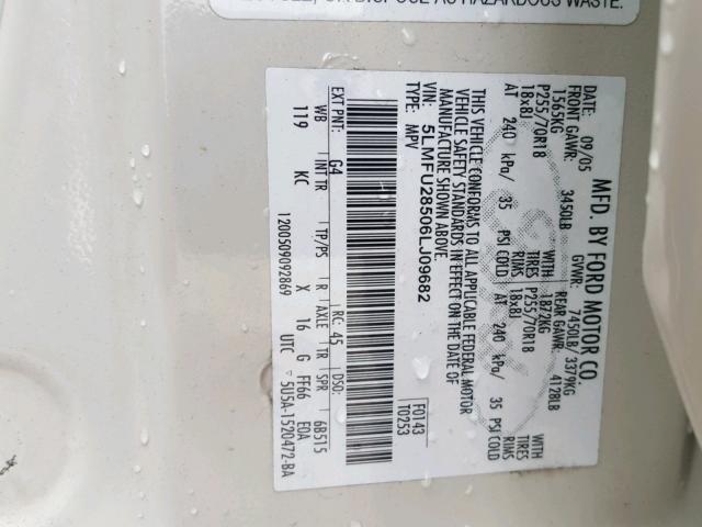 5LMFU28506LJ09682 - 2006 LINCOLN NAVIGATOR Ağ foto 10