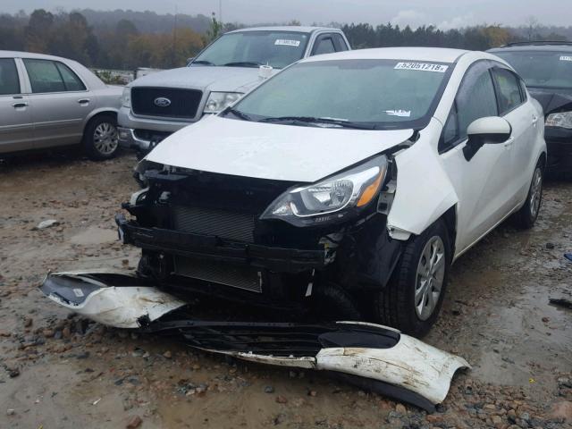 KNADM4A34E6328173 - 2014 KIA RIO LX WHITE photo 2