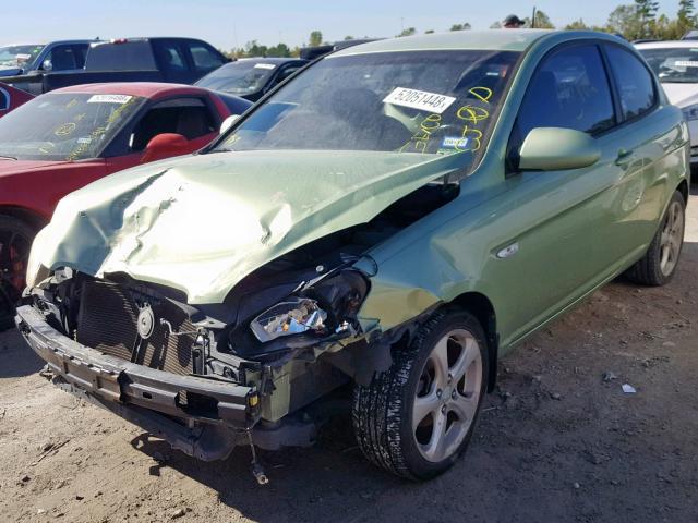 KMHCN36C27U036384 - 2007 HYUNDAI ACCENT SE GREEN photo 2