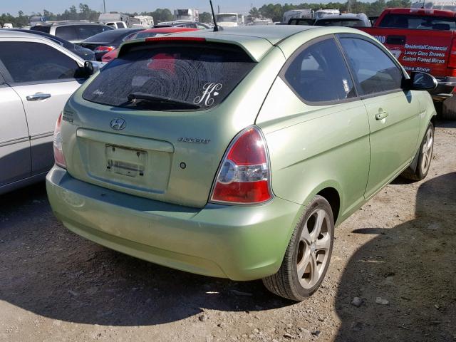 KMHCN36C27U036384 - 2007 HYUNDAI ACCENT SE GREEN photo 4