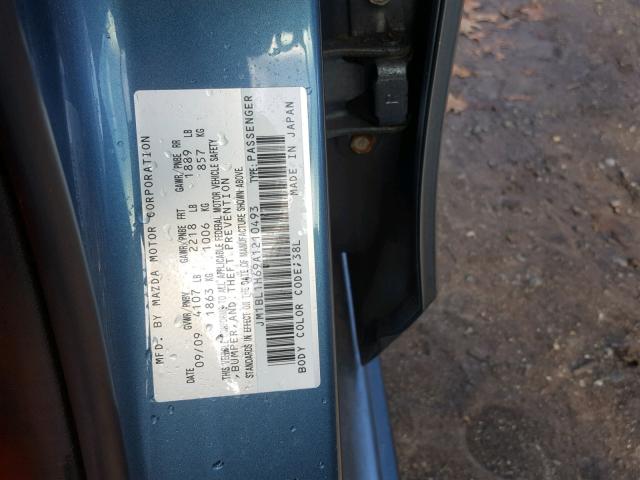 JM1BL1H69A1210493 - 2010 MAZDA 3 S BLUE photo 10