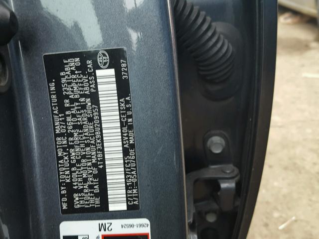 4T1BF3EK9BU209957 - 2011 TOYOTA CAMRY BASE GRAY photo 10