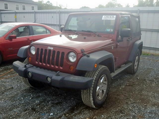 1J4FA241X9L786370 - 2009 JEEP WRANGLER X MAROON photo 2