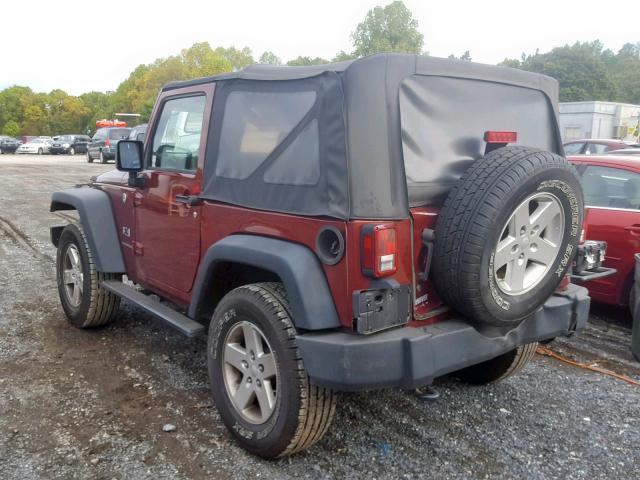 1J4FA241X9L786370 - 2009 JEEP WRANGLER X MAROON photo 3