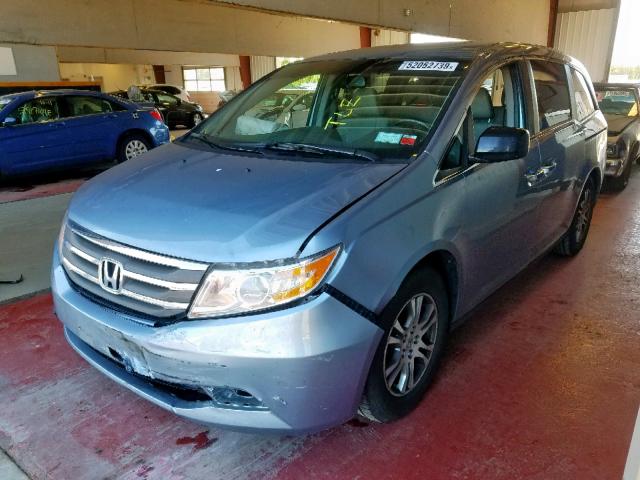 5FNRL5H67BB083757 - 2011 HONDA ODYSSEY EX BLUE photo 2