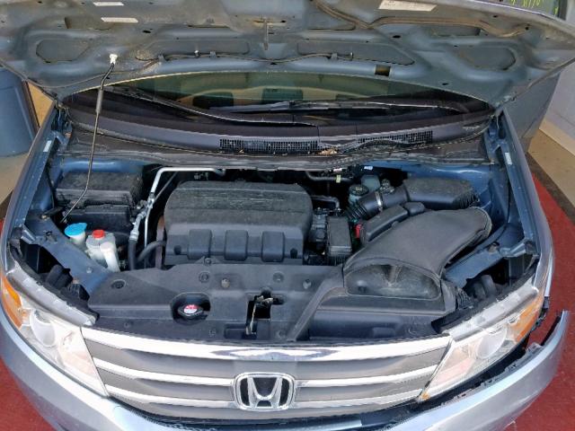 5FNRL5H67BB083757 - 2011 HONDA ODYSSEY EX BLUE photo 7