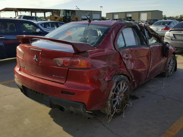 JA3AW86V08U047343 - 2008 MITSUBISHI LANCER EVO RED photo 4