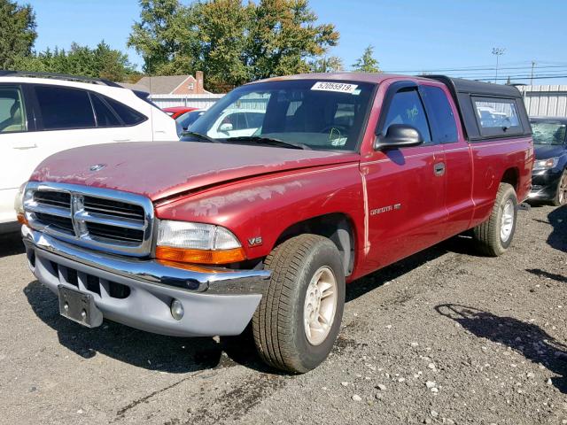 1B7GL22X5XS165813 - 1999 DODGE DAKOTA RED photo 2