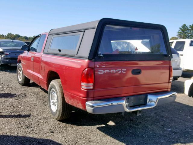 1B7GL22X5XS165813 - 1999 DODGE DAKOTA RED photo 3