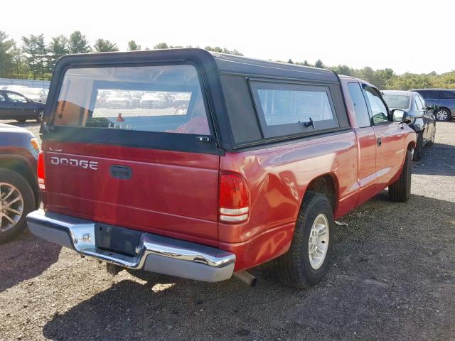 1B7GL22X5XS165813 - 1999 DODGE DAKOTA RED photo 4