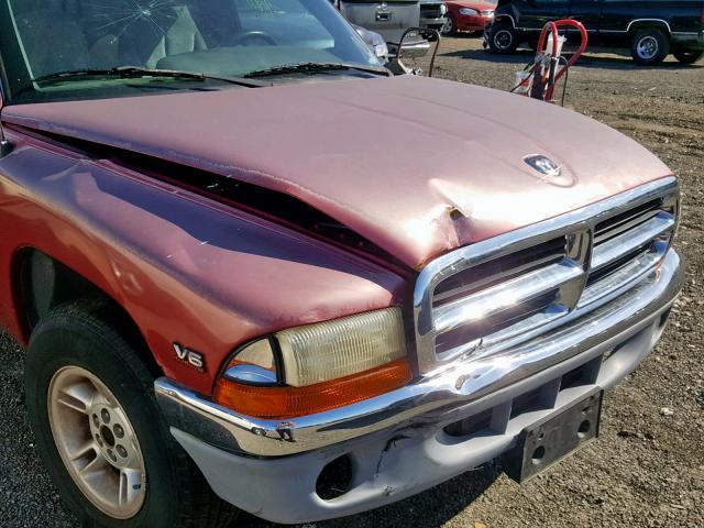 1B7GL22X5XS165813 - 1999 DODGE DAKOTA RED photo 9