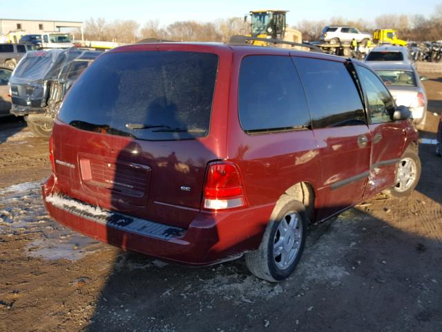 2FMZA51697BA10664 - 2007 FORD FREESTAR S RED photo 4