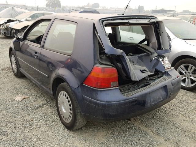 9BWBP61J024027733 - 2002 VOLKSWAGEN GOLF GL TD BLUE photo 3