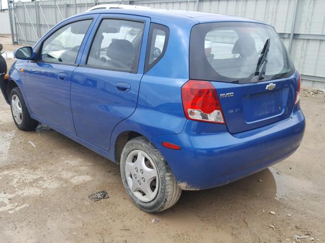 KL1TD62684B256278 - 2004 CHEVROLET AVEO BLUE photo 3