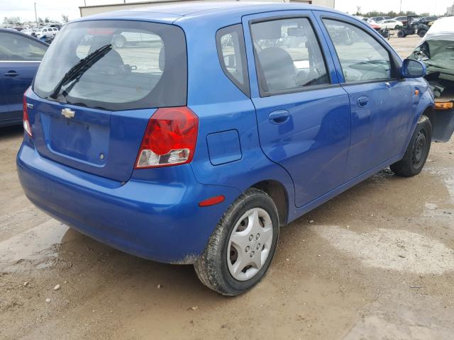 KL1TD62684B256278 - 2004 CHEVROLET AVEO BLUE photo 4