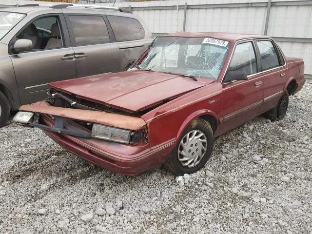 1G3AG54N5P6397893 - 1993 OLDSMOBILE CUTLASS CI BURGUNDY photo 2