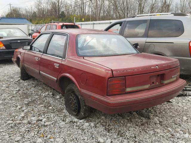 1G3AG54N5P6397893 - 1993 OLDSMOBILE CUTLASS CI BURGUNDY photo 3