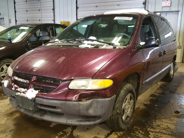 2B4GP25G1XR358183 - 1999 DODGE CARAVAN BURGUNDY photo 2