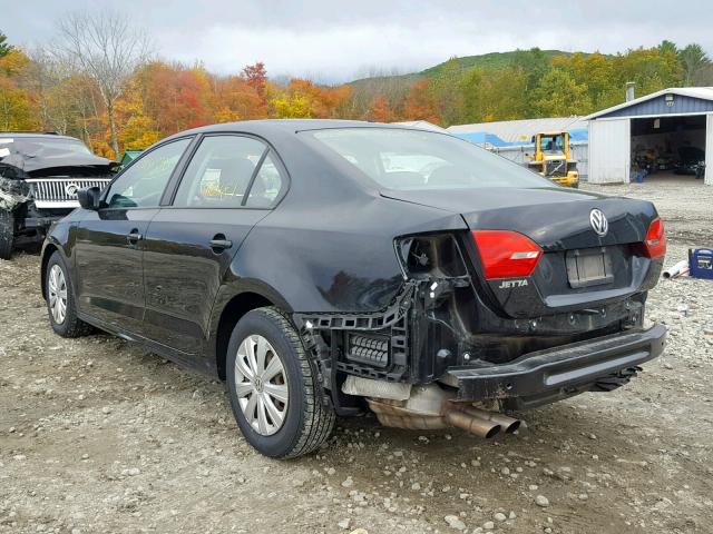 3VW1K7AJXBM382601 - 2011 VOLKSWAGEN JETTA BASE 黑色 照片 3