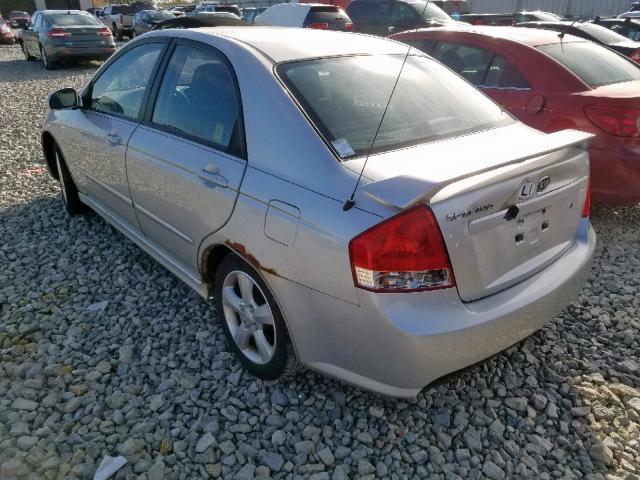 KNAFE121285013366 - 2008 KIA SPECTRA EX SILVER photo 3