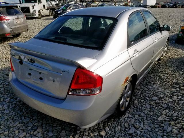 KNAFE121285013366 - 2008 KIA SPECTRA EX SILVER photo 4