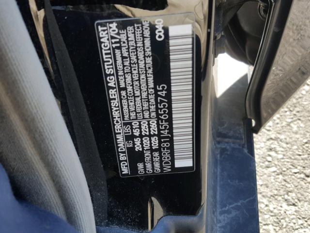 WDBRF81J45F655745 - 2005 MERCEDES-BENZ C 240 4MAT BLACK photo 10