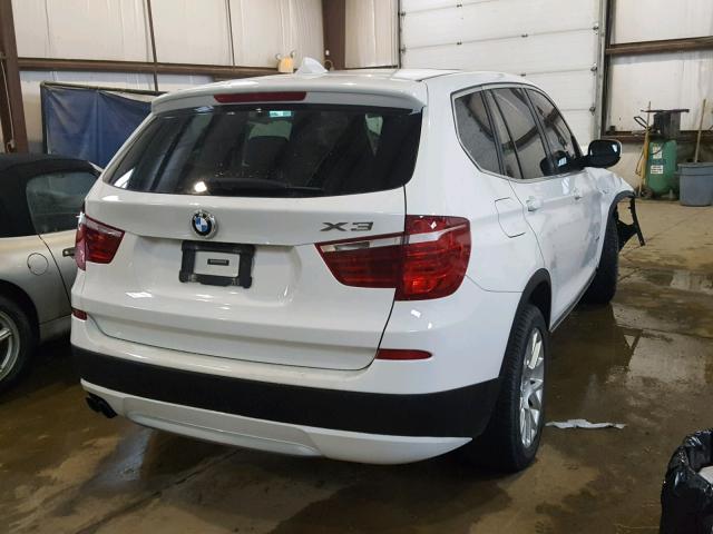 5UXWX7C56DL976535 - 2013 BMW X3 XDRIVE3 WHITE photo 4