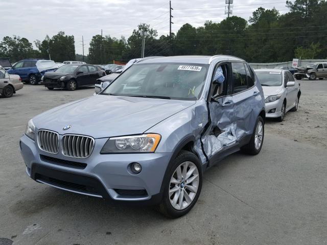 5UXWX9C58D0D03486 - 2013 BMW X3 XDRIVE2 BLUE photo 2